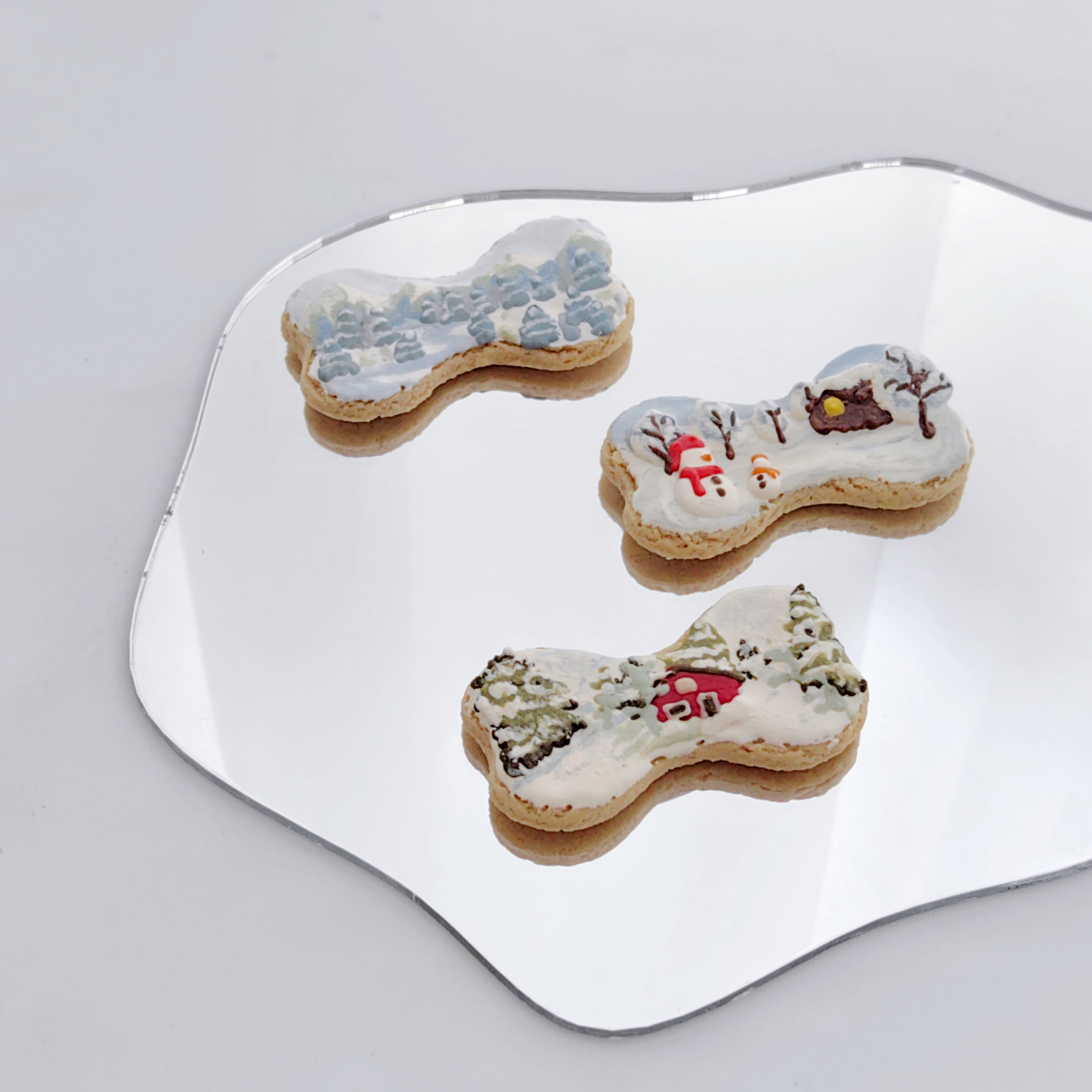 原创手绘冬日主题宠物配餐饼干 自制狗狗花生酱饼干零食无添加