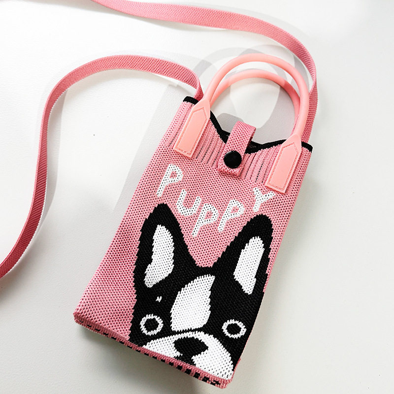 28261新款小众设计女可爱卡通针织手提包单肩斜跨迷你小包手机包