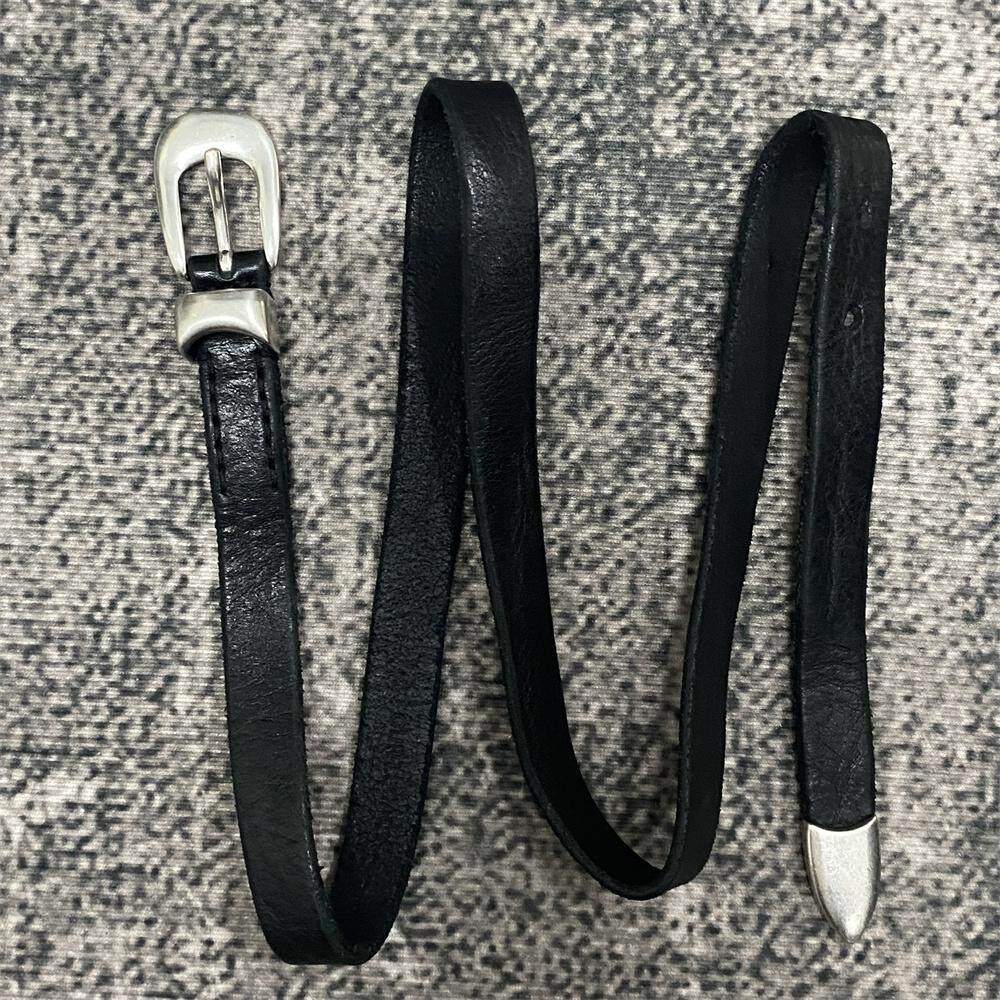 黑色牛皮腰带韩版装饰银框