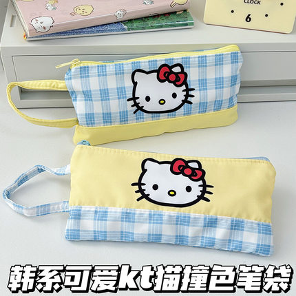 新款hellokitty文具盒可爱kt笔袋ins大容量高颜值学生文具收纳袋