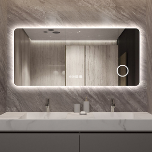 智能镜子卫生间触摸屏浴室镜带灯高清防雾酒店卫浴镜感应化妆镜方