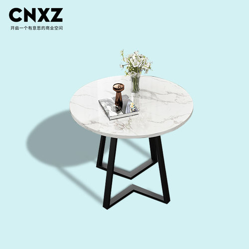 会客洽谈桌椅奶茶咖啡店圆形饭桌简约现代北欧家用阳台休闲小桌椅