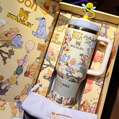 礼盒装Stanley&小熊维尼1180ml/40oz吸管保温，冰霸杯，网红杯