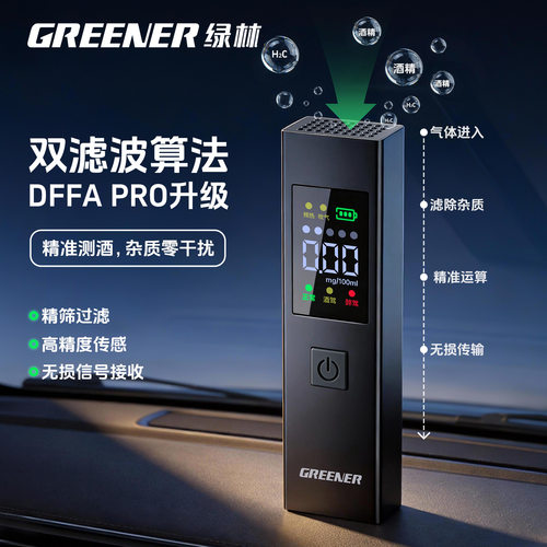 绿林酒精测试仪高精度酒驾交通仪器检测吹气便携式家用测量测酒仪