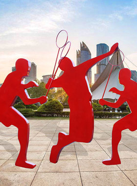 乒乓球剪影运动风人物雕塑像定制