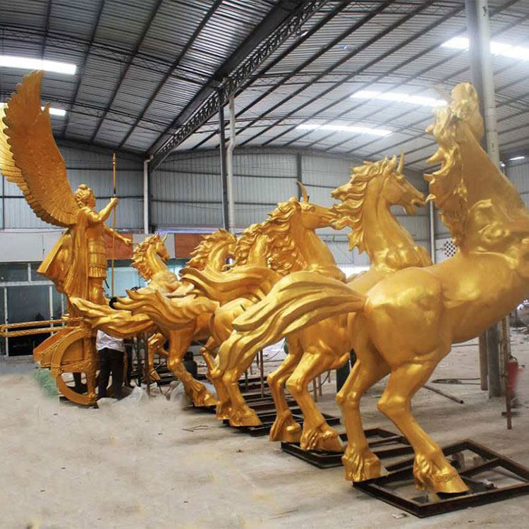 定制欧式风格阿波罗战车雕塑定做西方人物雕像玻璃钢艺术品订摆件