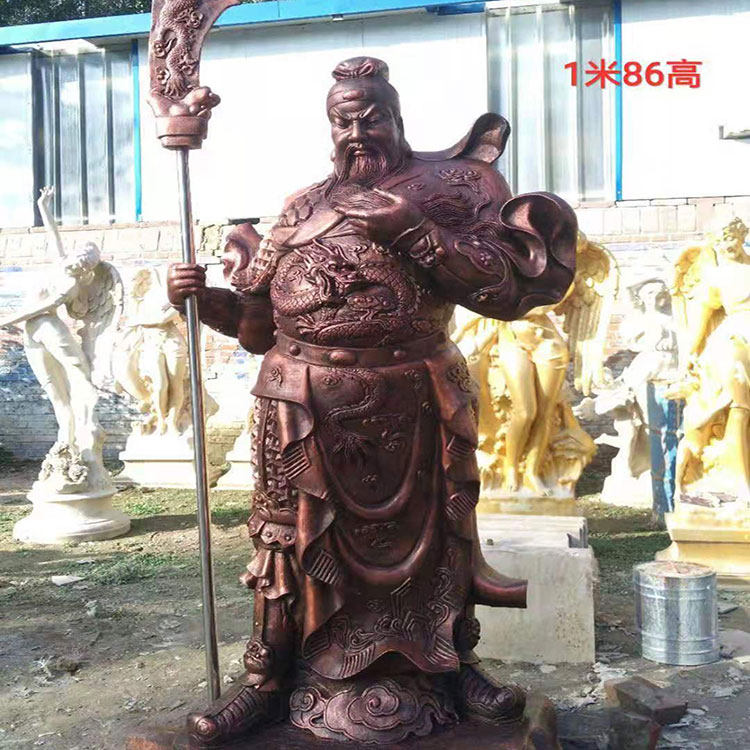 定制玻璃钢树脂武圣人关羽雕塑像