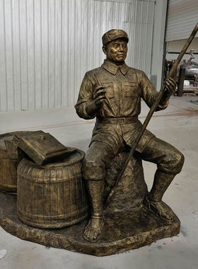 厂家朱德像扁担不准雕塑定做摆件