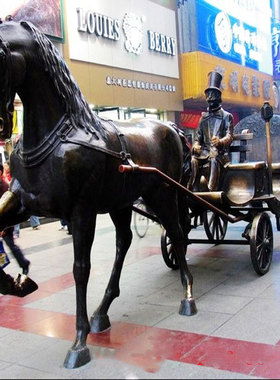 人物马拉车商场门口小丑雕塑摆件