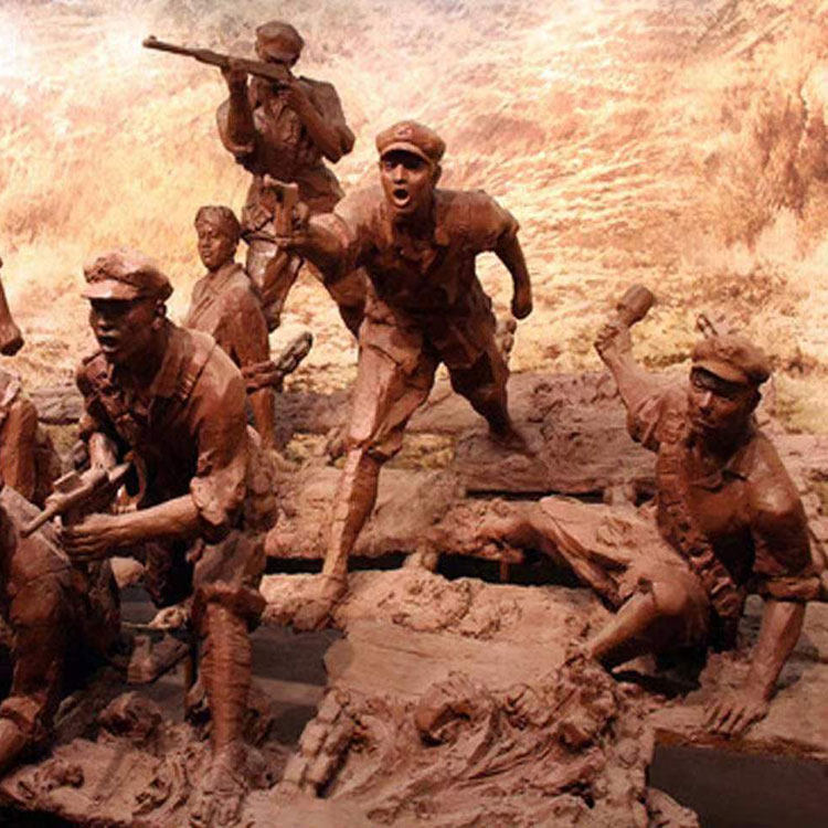 定制红军人物雕塑飞夺泸定桥长征八路军雕像巧渡金沙江大组雕摆件