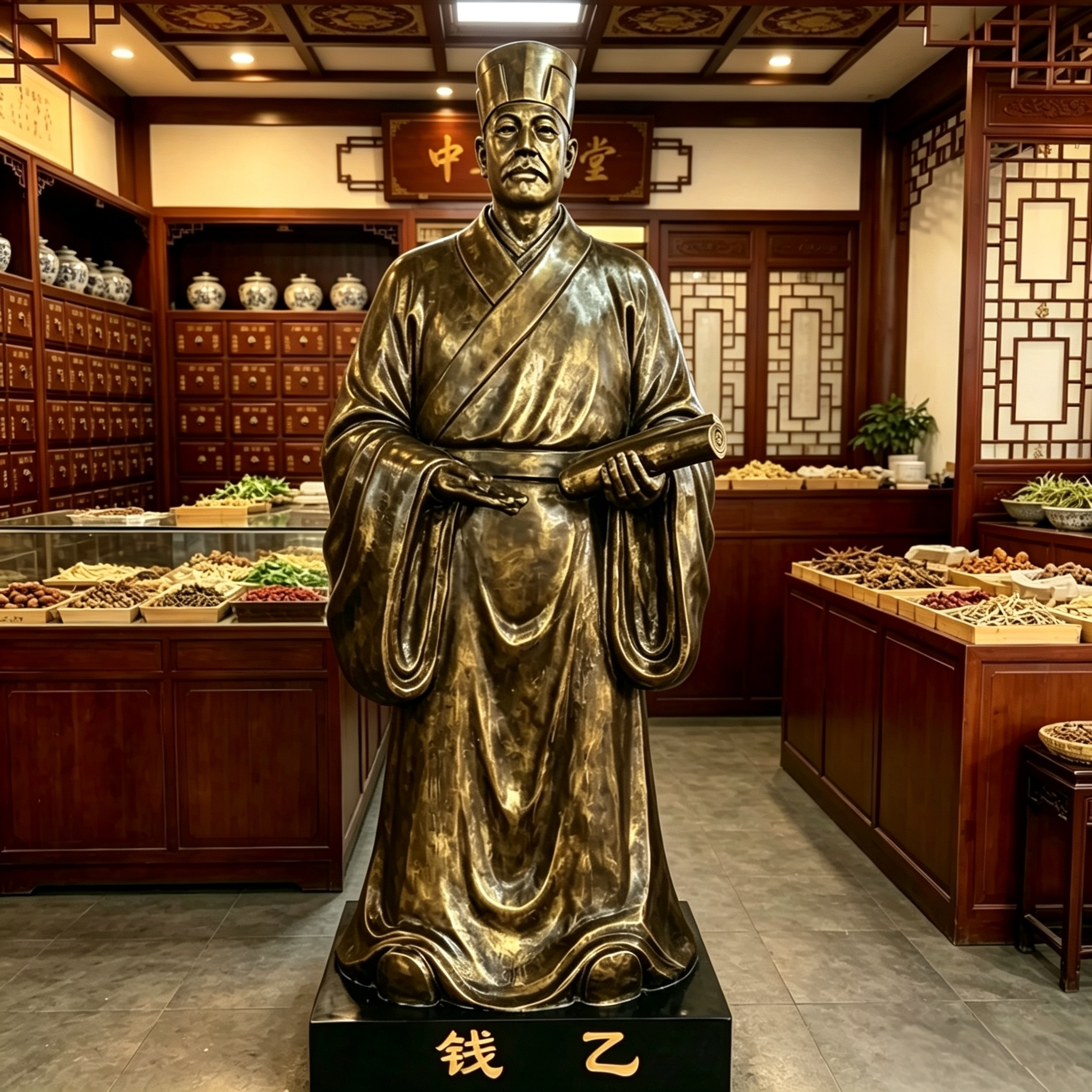 定制葛洪雕塑玻璃钢钱乙叶天士雕像铸铜人物宋慈皇甫谧名医大摆件