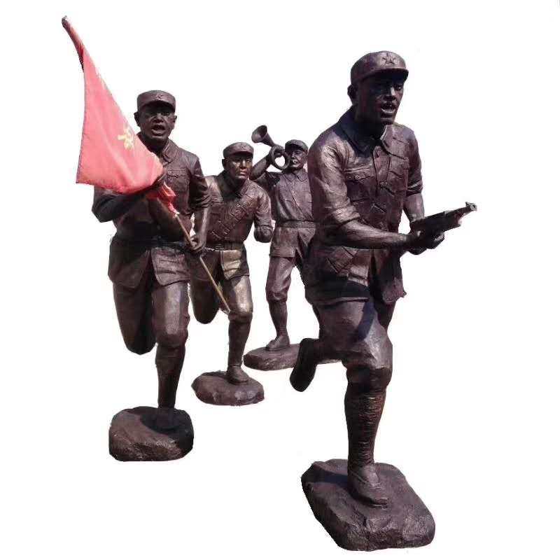 石膏塑像定制红军雕塑革命英雄纪念碑八路军雕像广场景观园林摆件