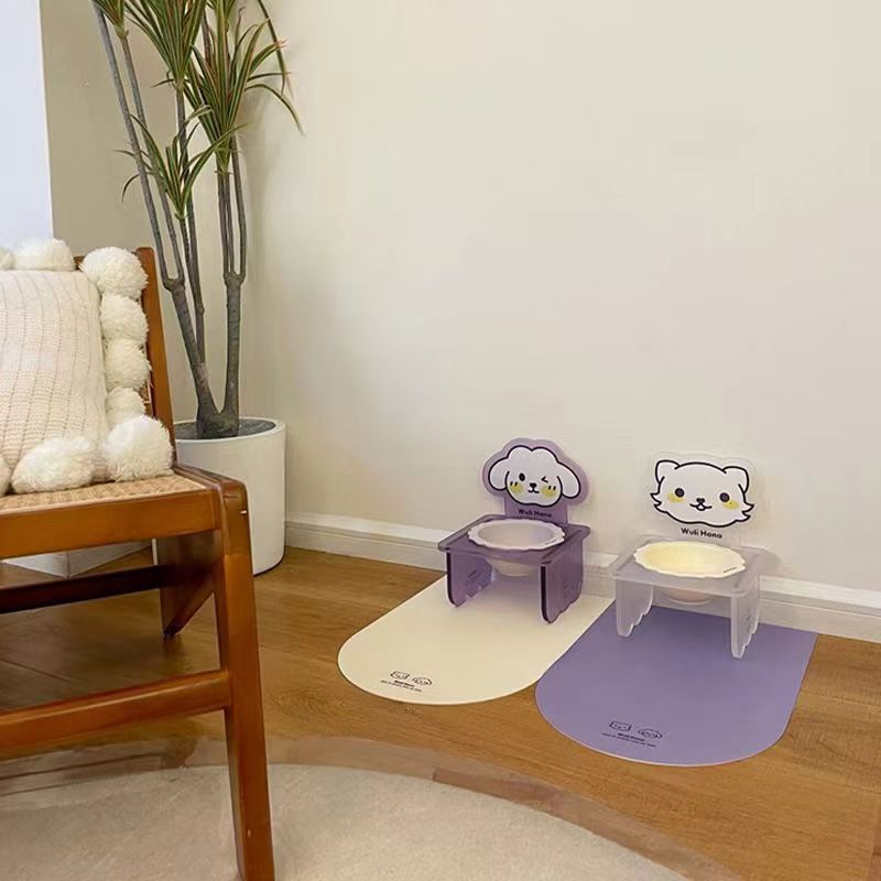 宠物皮革餐垫可爱猫咪狗狗餐桌垫防水防油易清洗超薄易收纳垫子