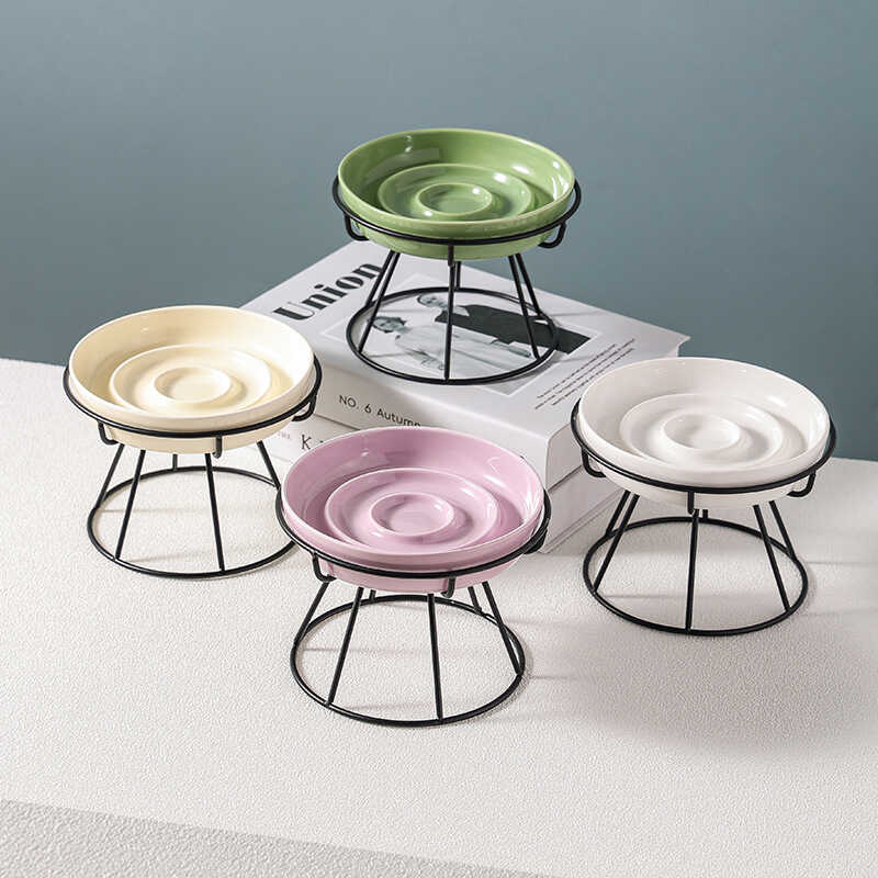 小型犬加高陶瓷防噎止吐貓糧碗