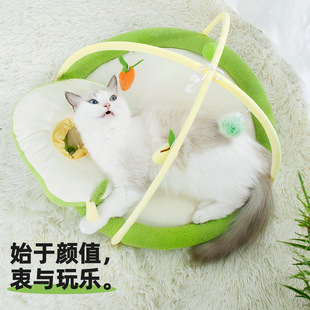 通用寵物用品可折疊幼貓玩具墊子柔軟 貓咪帳篷嬉戲房游戲床四季