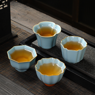 开片可养天青汝窑主人杯冰裂汝瓷茶杯家用功夫茶具陶瓷单杯子大号