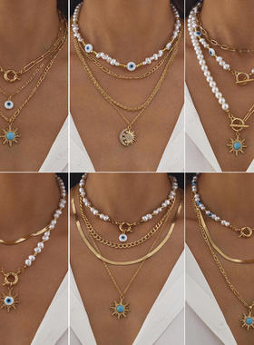 欧美跨境宫廷复古恶魔之眼项饰