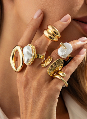 欧美跨境复古法式巴洛克仿珍珠