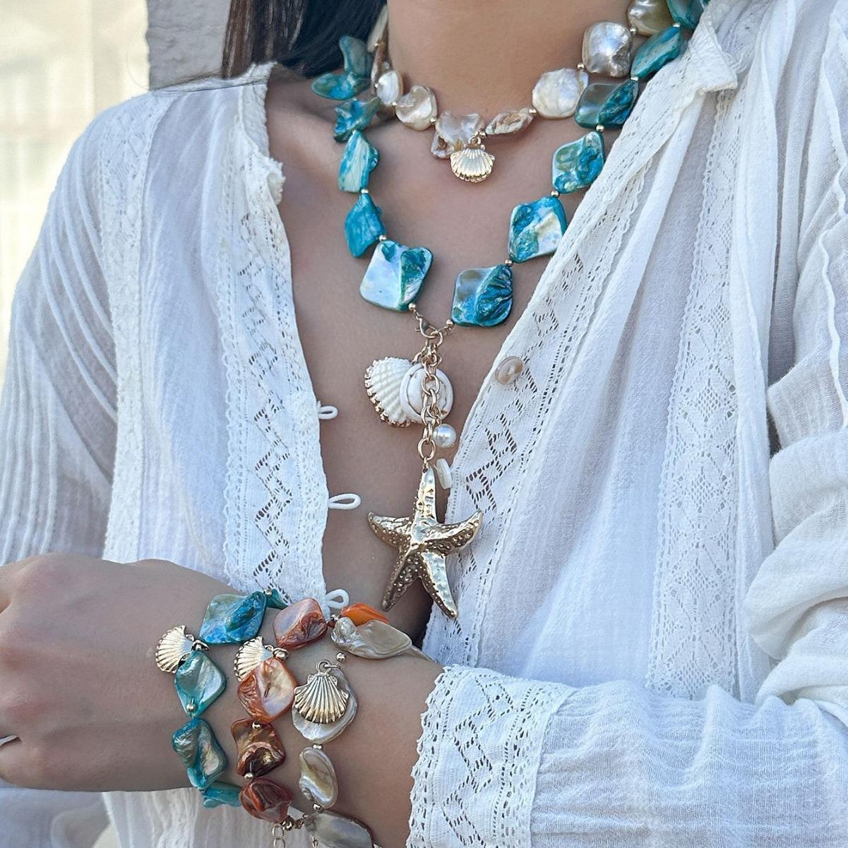 欧美跨境ins海洋风贝壳片海星