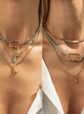 欧美跨境个性金属链条锥形几何吊