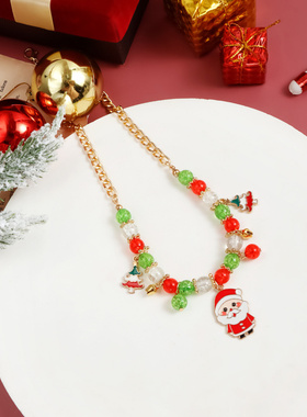 欧美跨境饰品圣诞节项链女圣诞