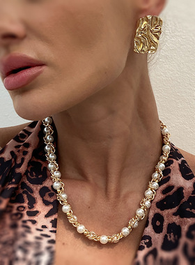 欧美necklace跨境简约链条缠绕