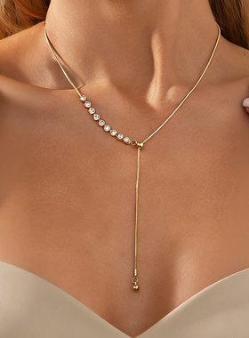 欧美跨境甜酷insY形蛇骨链项饰品