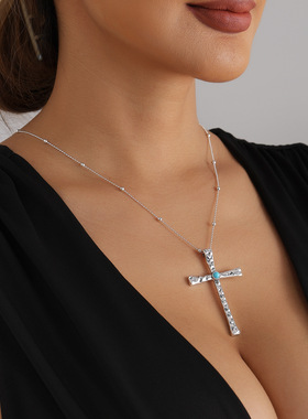 欧美跨境饰品复古做旧松石十字架