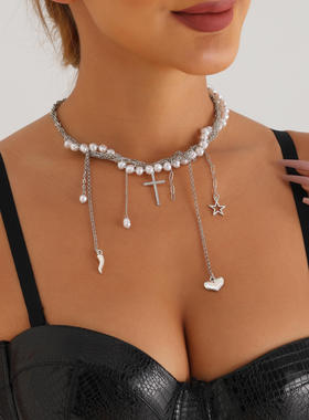 欧美跨境饰品小众设计仿珍珠星星