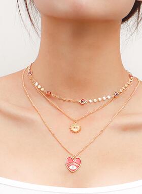 欧美跨境饰品ins多层恶魔之眼