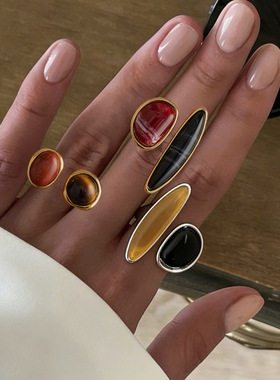 欧美跨境甜酷不对称几何开口手饰