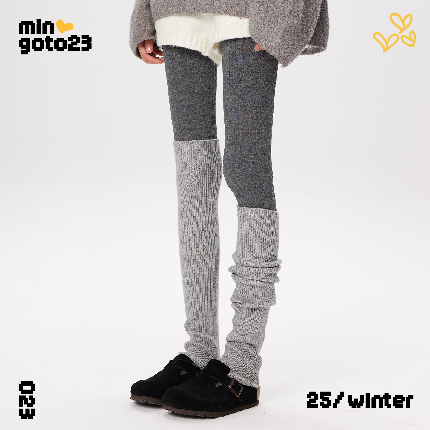 灰色过膝堆堆袜女秋冬保暖护膝护腿长筒套日系复古学院风长筒袜,女士内衣/男士内衣/家居服,长筒袜,淘宝优惠券,粉丝福利购,淘宝优惠卷