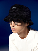 DAIKON Cap复古休闲宽条纹灯芯绒平顶渔夫帽盆帽 Basin Lab 23AW