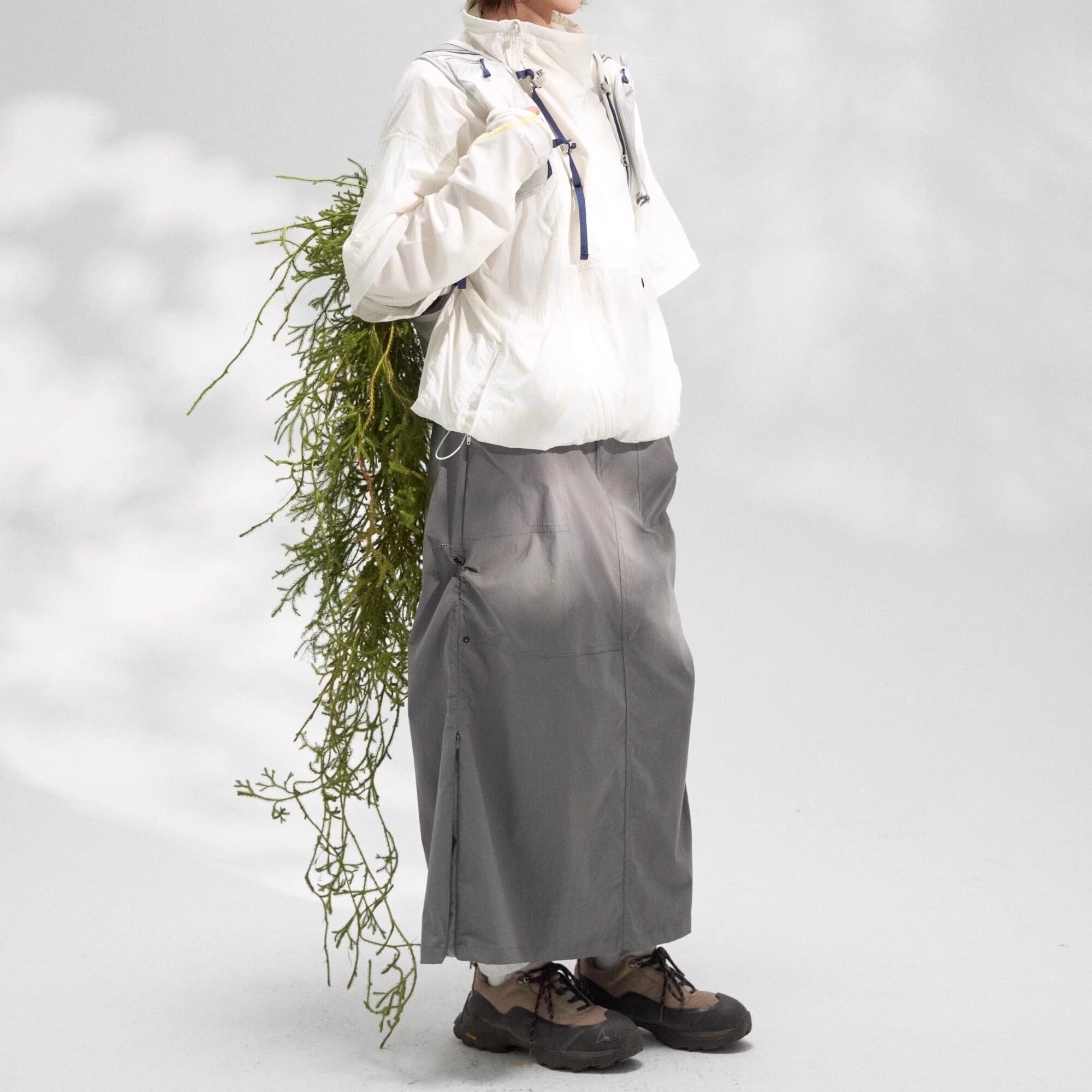 DAIKON Lab.户外运动拼色拉链抽绳两穿尼龙轻薄a字半身裙工装长裙,女装/女士精品,半身裙,淘宝优惠券,粉丝福利购,淘宝优惠卷