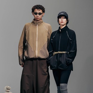 DAIKON 外套 Lab.24aw拼接软壳保暖层反光线立领拉链卫衣抓绒开衫
