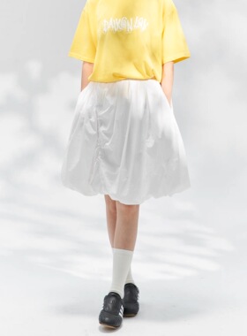 DAIKON Lab. 25ss轻薄尼龙廓形抽绳设计褶皱半身裙花苞裙蓬蓬裙