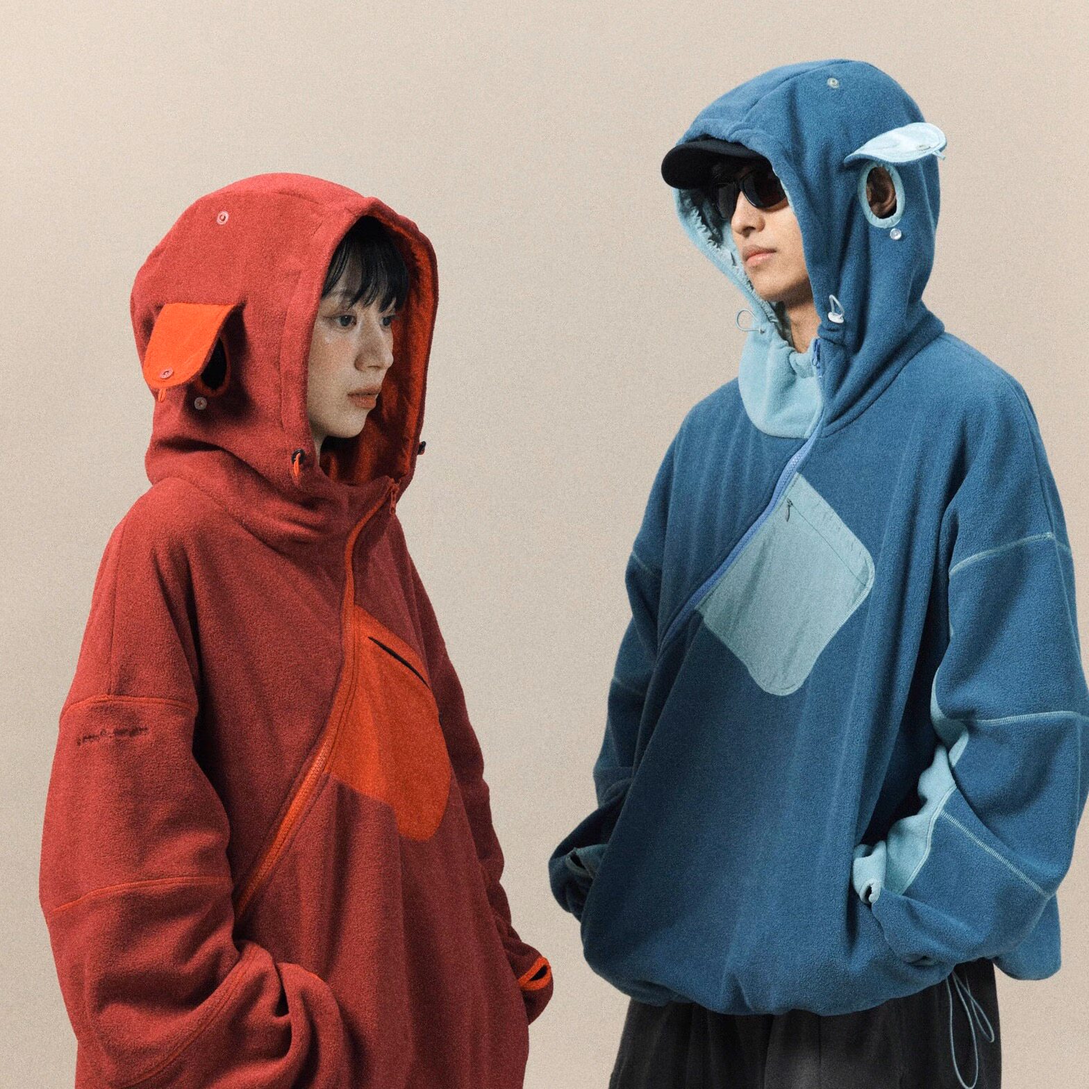 DAIKON山系斜拉链小狗耳朵卫衣