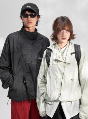 DAIKON Lab.25ss户外轻量化两穿可拆袖子廓形防晒轻薄立领外套