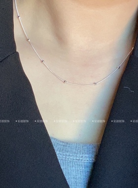 999纯银项链女990链子足银素链条颈链平安锁项链搭配吊坠简约银链