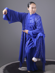 比賽服男女同款 永恒蓮花 燙鉆太極拳表演服春蕾長款 馬蕾太極春夏款