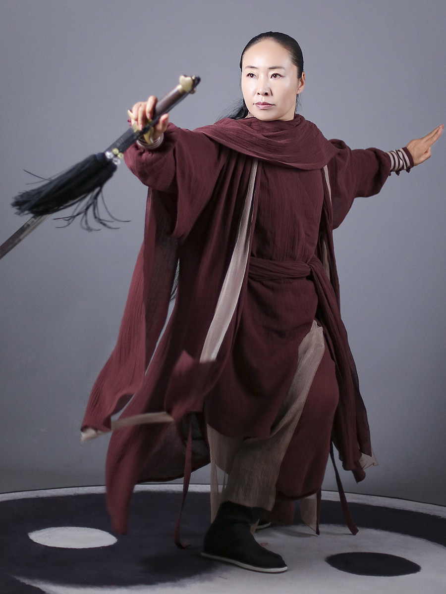 马蕾太极纯棉面料武侠风太极武术表演服演出服剧组道具服装侠客行