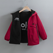 冲锋衣儿童两面穿春秋户外防风衣 外套加绒新款 男童2026新款 秋冬季