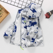 洋气中大童夹克风衣 新款 男童春装 帅气字母外套春秋冲锋衣2025春季