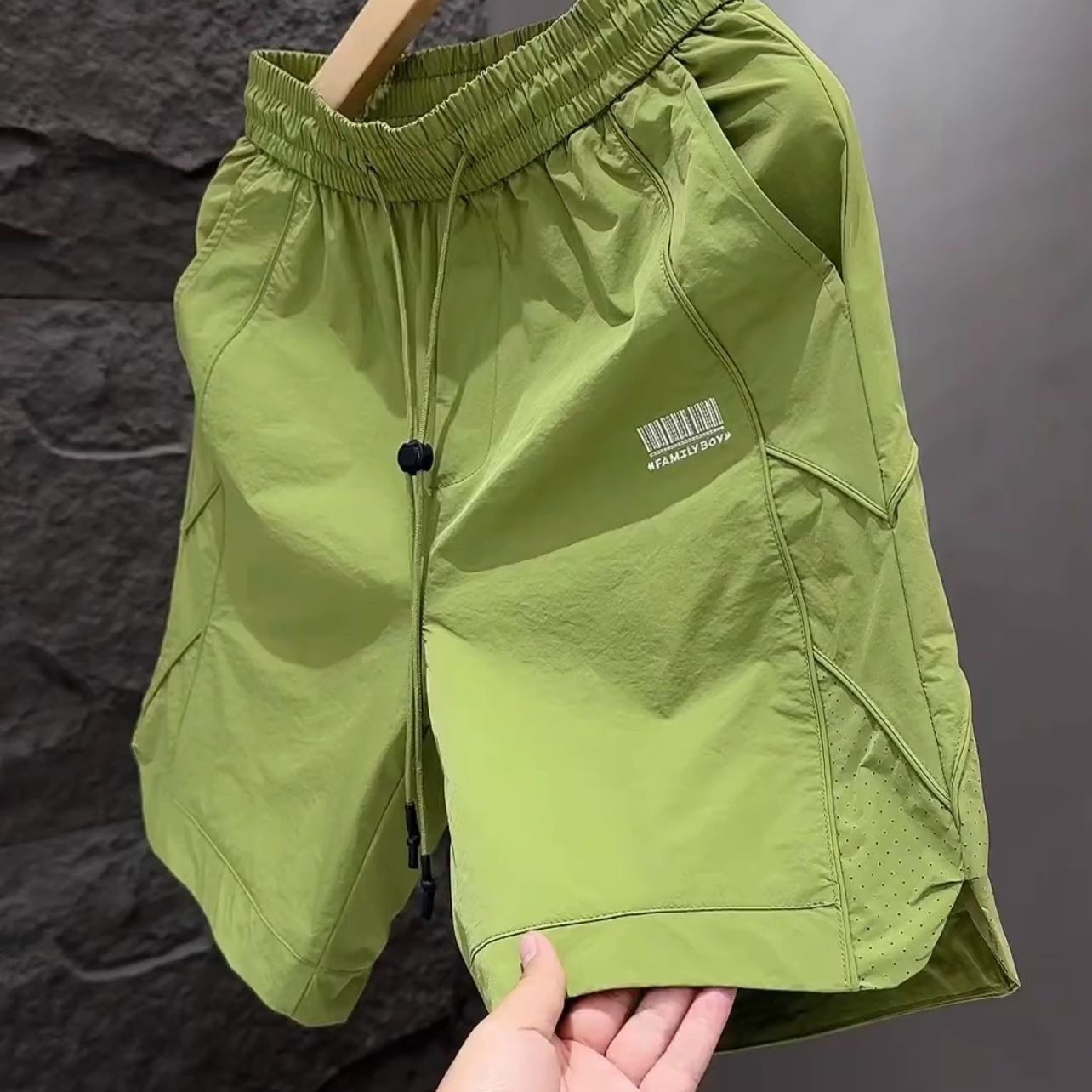 夏季速干新款刺绣短裤男士韩版时尚舒适运动百搭沙滩裤五分裤,男装,短裤,淘宝优惠券,粉丝福利购,淘宝优惠卷