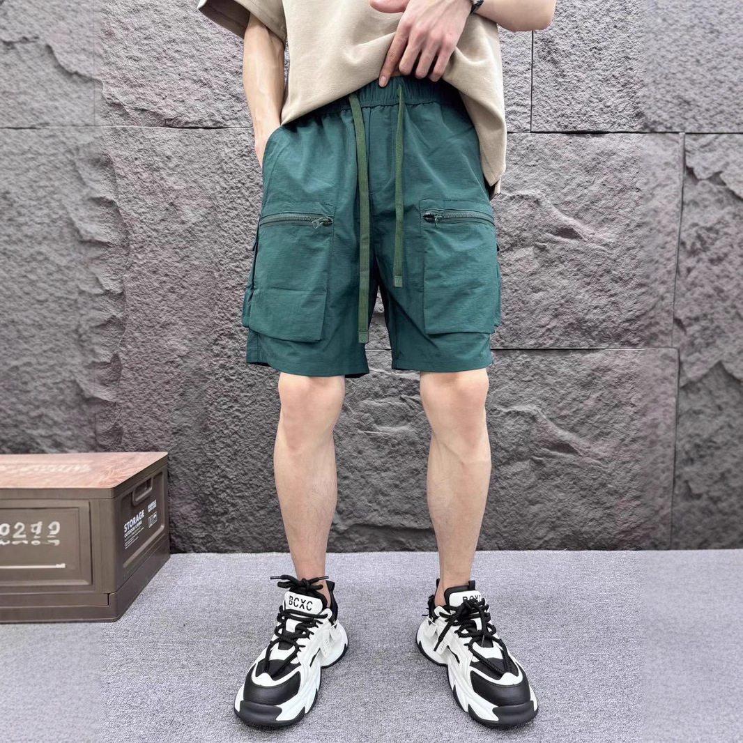 夏季户外速干工装短裤拉链多口袋中裤宽松直筒五分裤透气沙滩,男装,短裤,淘宝优惠券,粉丝福利购,淘宝优惠卷