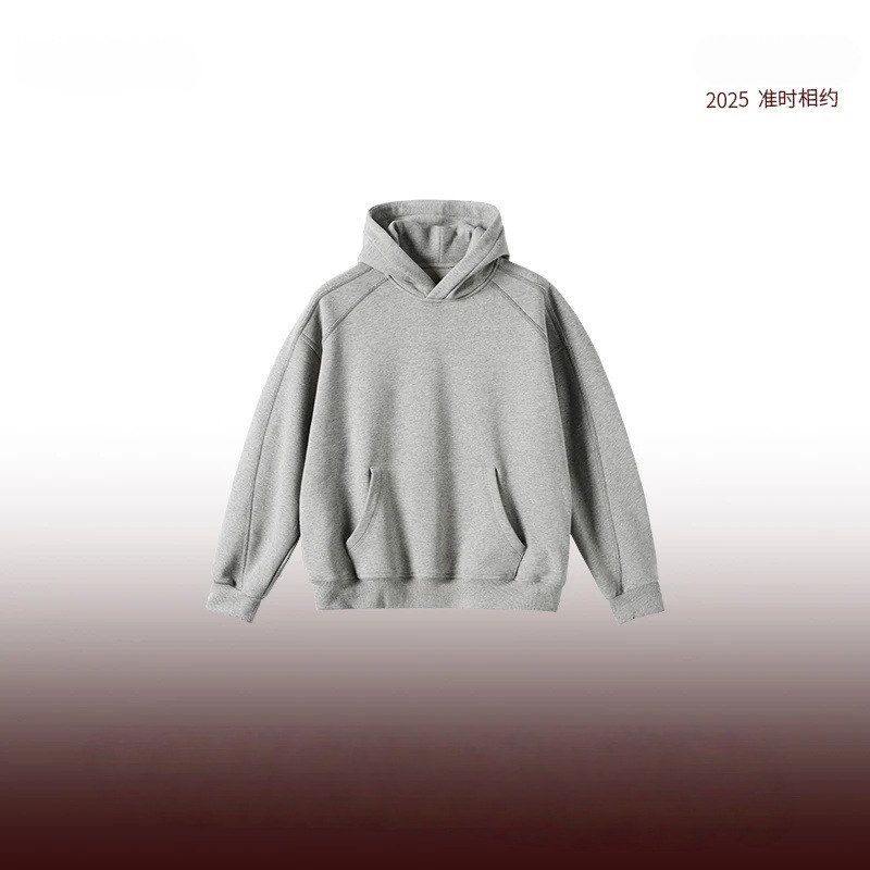 GOO/南己 冬季重磅奥粒绒明线慵懒感连帽卫衣宽松舒适百搭男上衣