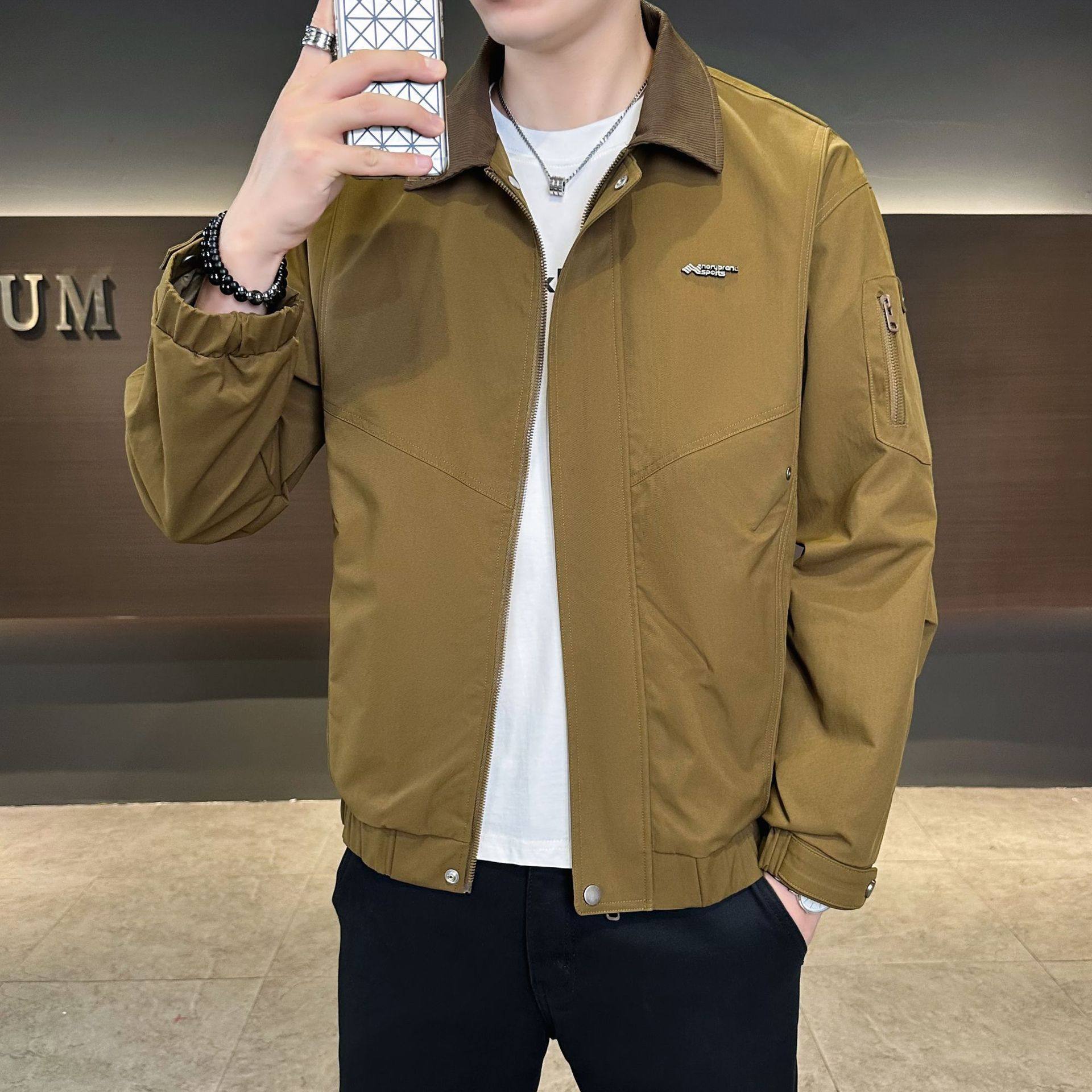外套男春秋款2025新款潮牌休闲男装潮流高级感痞帅男士夹克大码