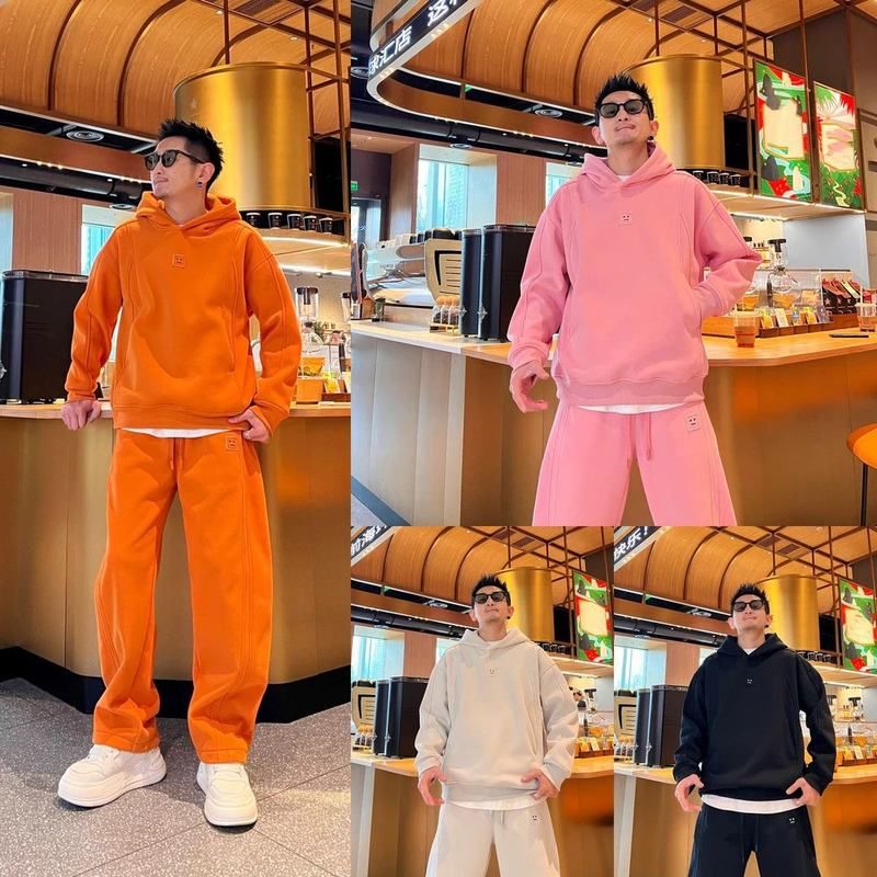 冬季厚款立体剪裁拼接百搭时尚潮流男女同款卫衣卫裤休闲运动套装