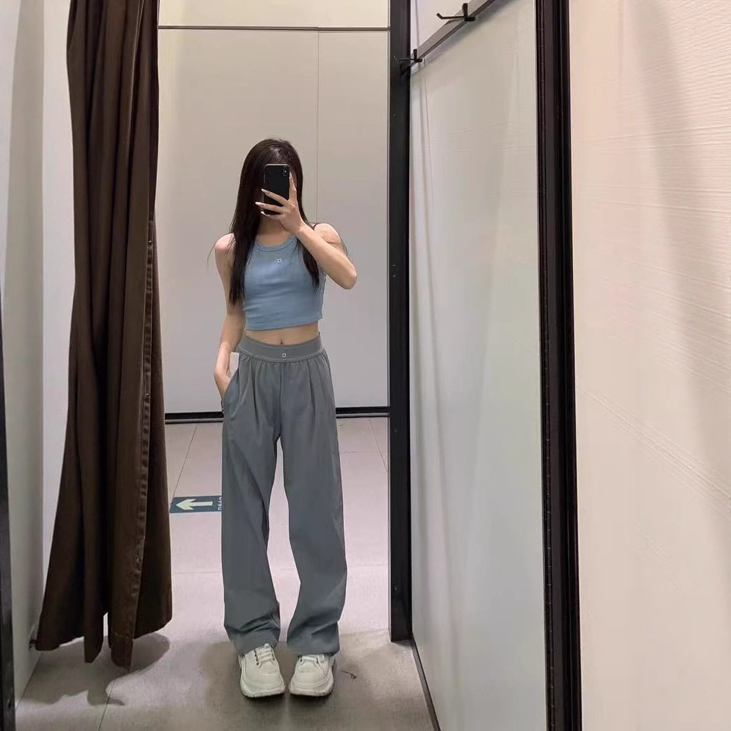 三色速干裤春夏新品女士休闲运动裤百搭薄款直筒裤女款aL同款