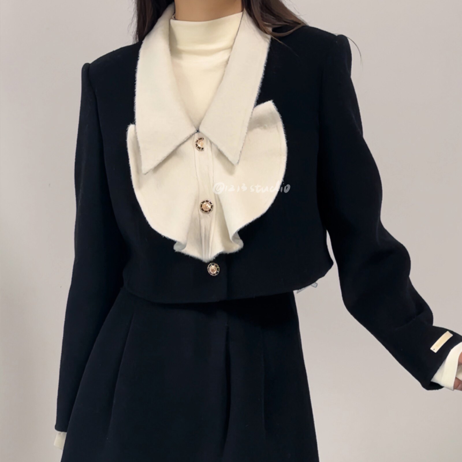 1213studio 2024新款羊毛套装裙装气质甜美淑女时尚女士套装
